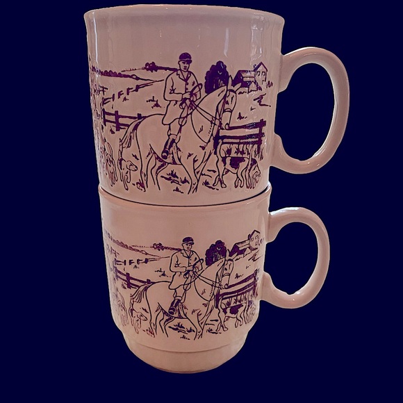 2 Vintage Mug Kiln Craft Staffordshire England Field Hunters – 1970s - Picture 4 of 6